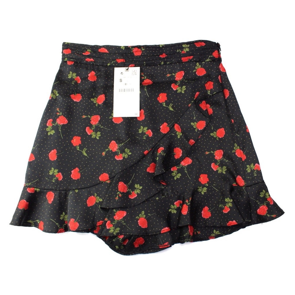 Zara NWT Bermuda Floral Print Satin Feel Shorts S - Picture 2 of 11